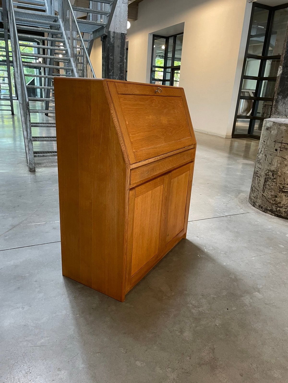 Vintage secretaire jaren 70 eikenhout, Ophalen, ., Vintage, Zo goed als nieuw