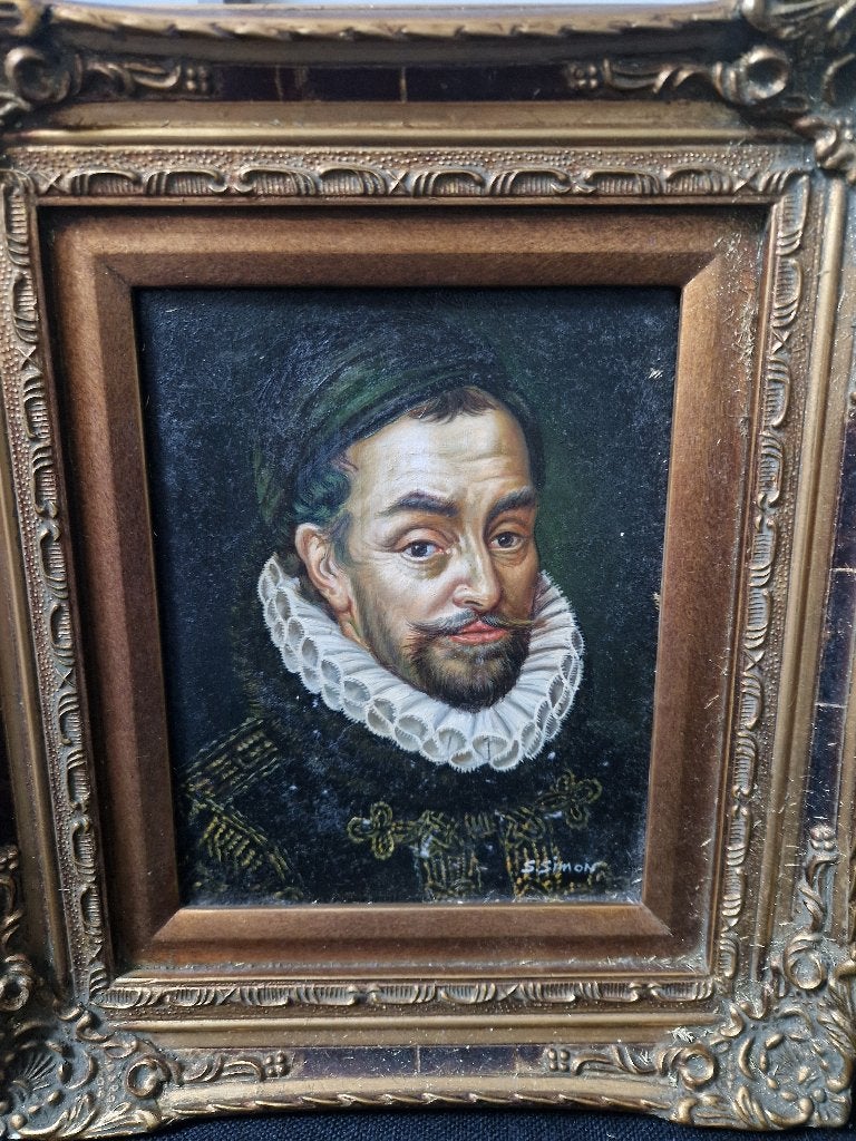 Schilderij Willem van Oranje, Antiek en Kunst, Paneel, Portret of Personen, Bijzondere lijst, Ophalen of Verzenden