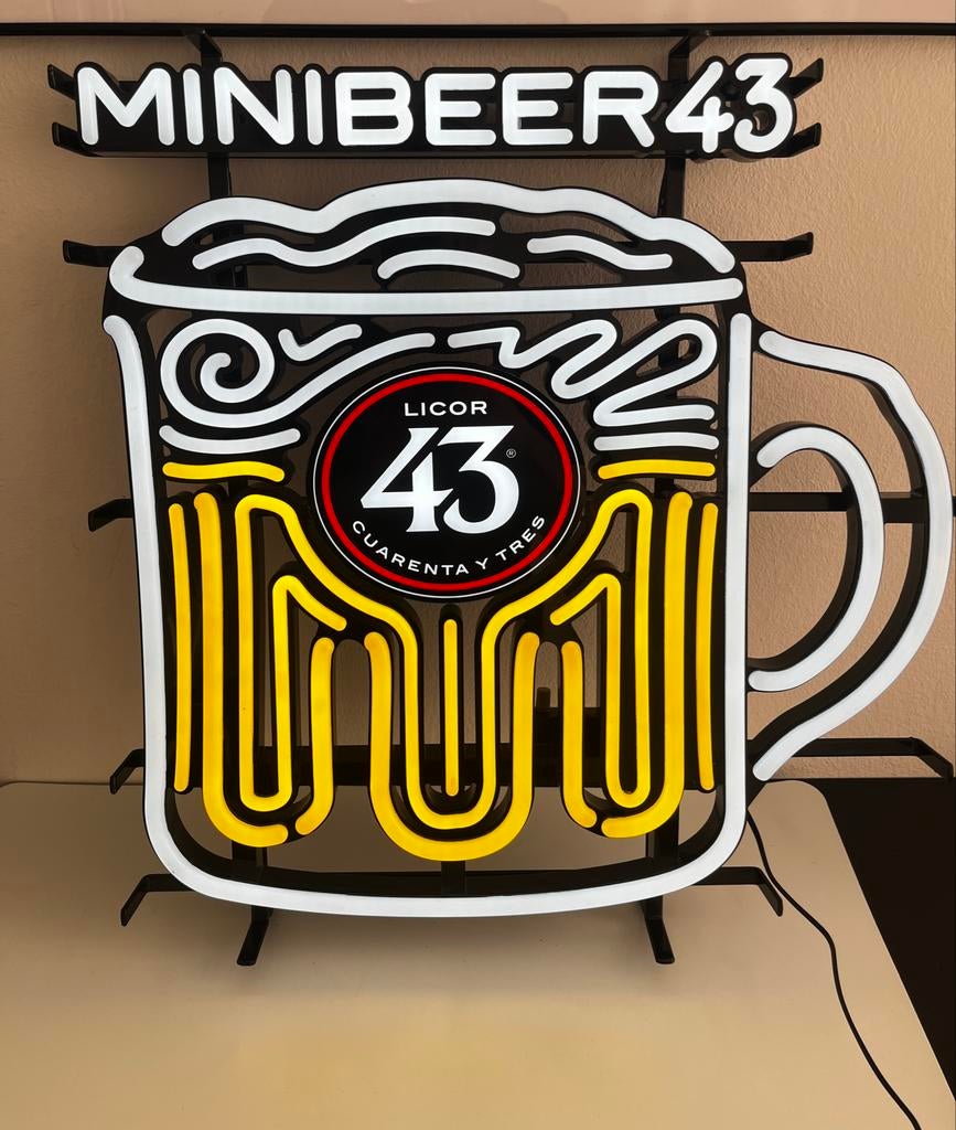 Licor 43 Minibeer led reclamebord, Verzamelen, Ophalen of Verzenden, Nieuw, Lichtbak of (neon) lamp