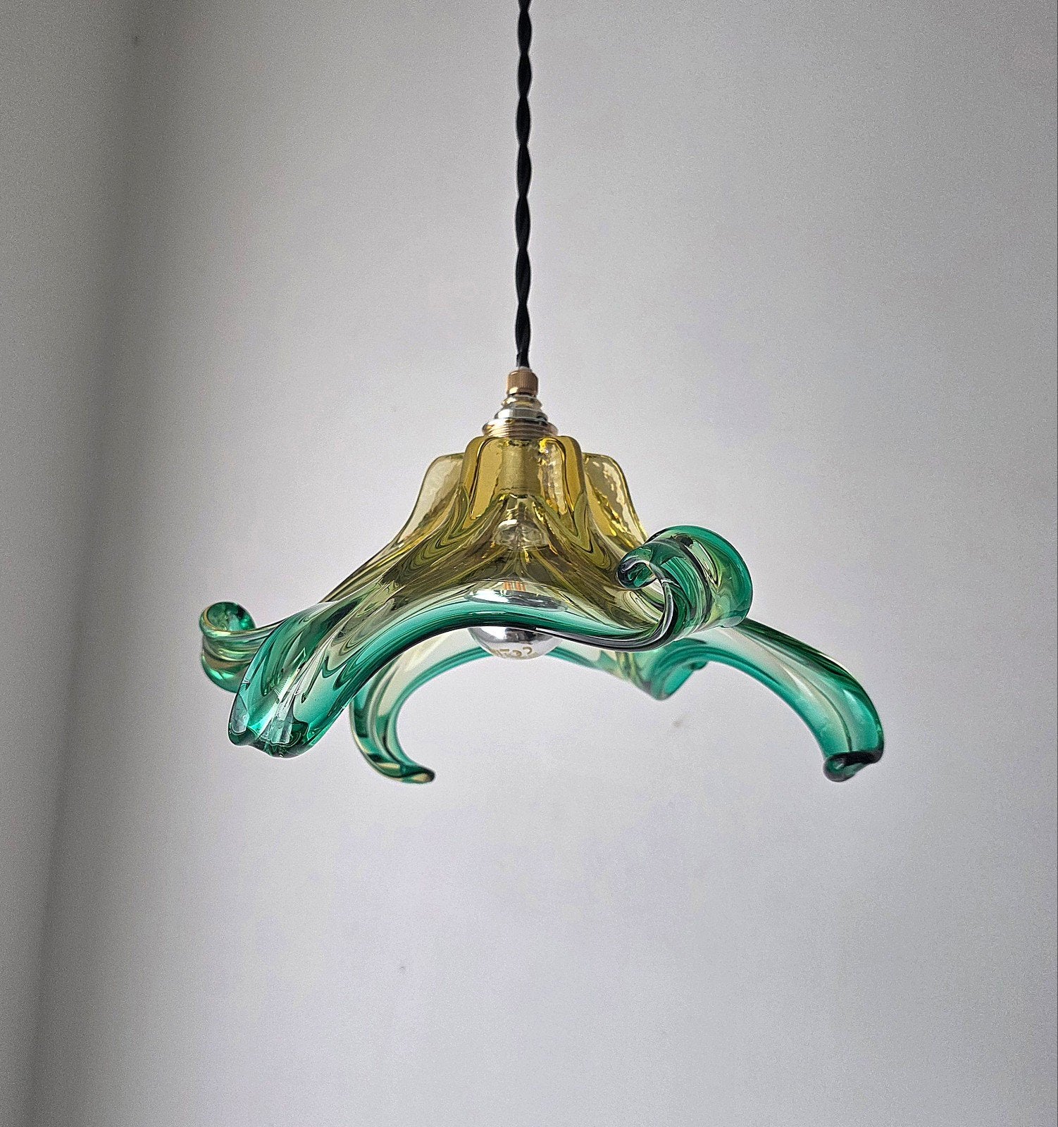 Vintage Murano glazen hanglamp., Ophalen of Verzenden