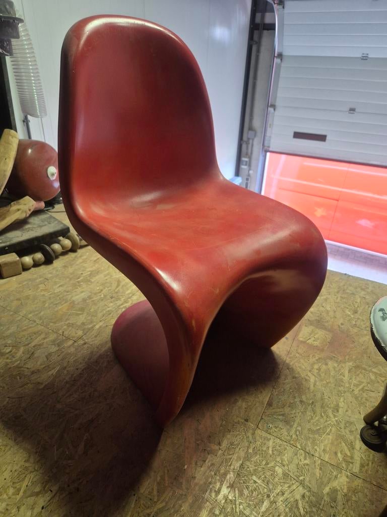 Vintage stoel opknapper - Rode Panton S-stoel stijl, Ophalen of Verzenden