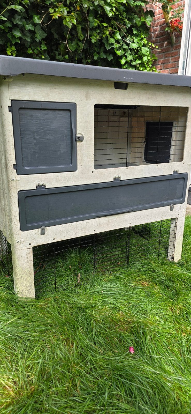 Gebruikt konijnenhok, Dieren en Toebehoren, Knaagdieren en Konijnen | Hokken en Kooien, Ophalen, 90 cm of meer, Konijn, Hok