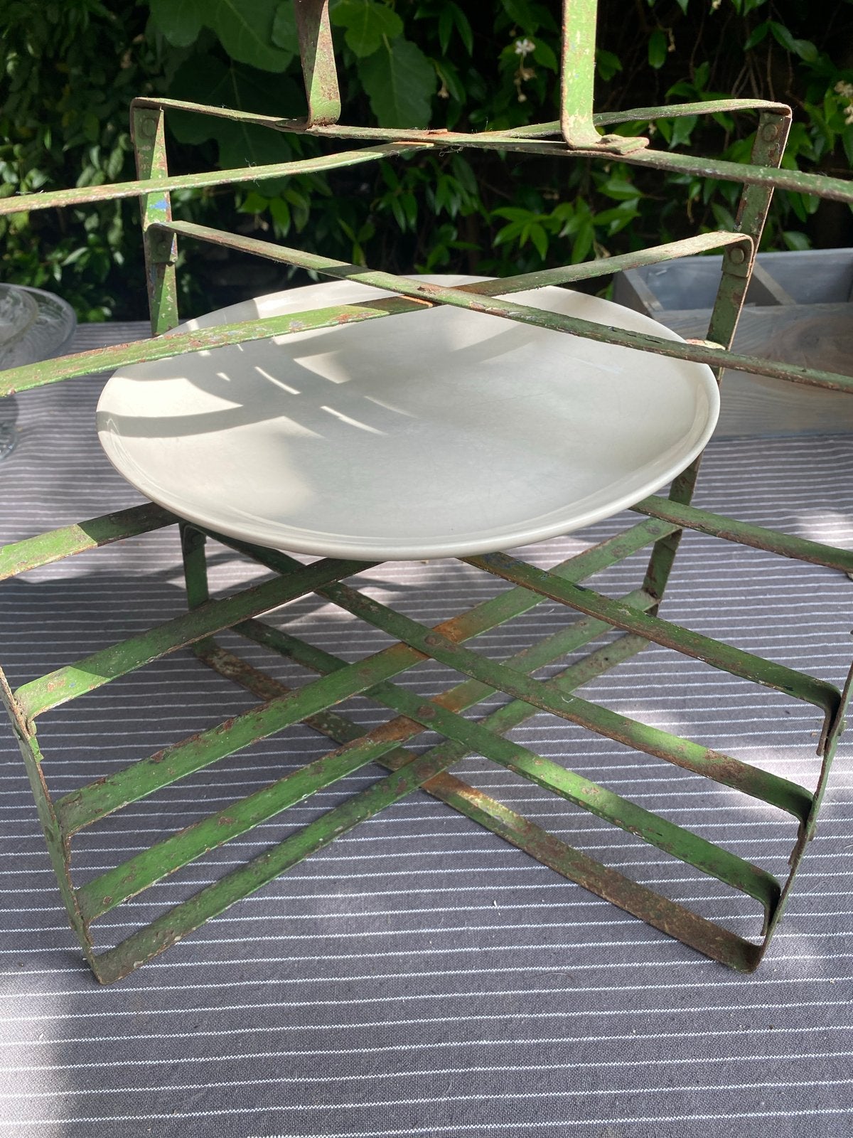 Vintage Groen Metalen Rek - Decoratief en Functioneel, Antiek en Kunst, Antiek | Woonaccessoires, Ophalen of Verzenden