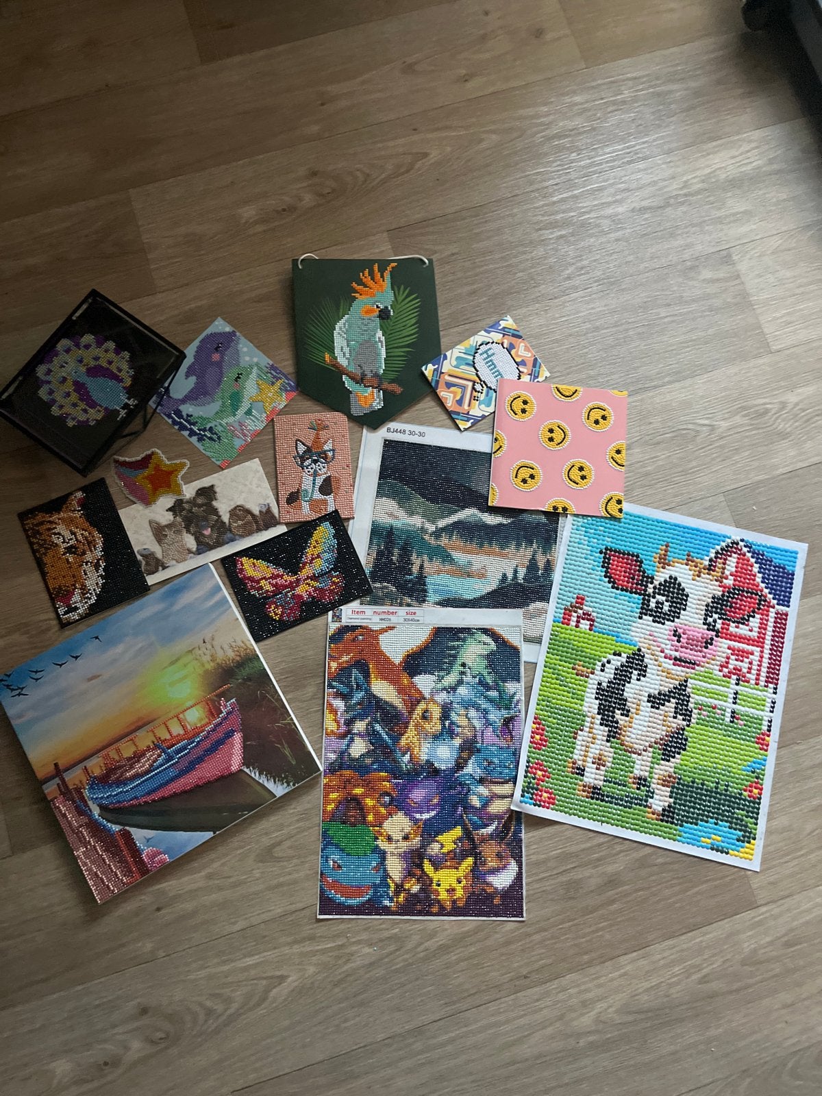 Diverse Diamond Paintings - Handgemaakte Kunstwerken, Handgemaakt, Dieren, Ophalen of Verzenden, Zo goed als nieuw