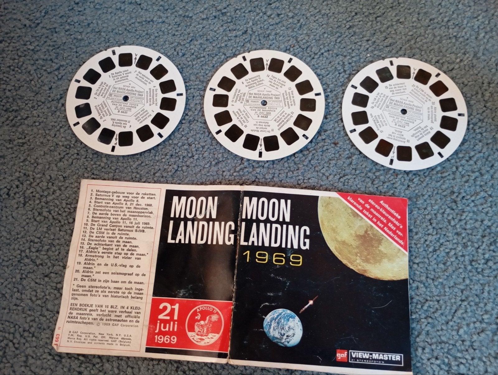 Vintage Moon Landing 1969 gaf View Master 3*, Verzamelen, Ophalen of Verzenden, Overige typen