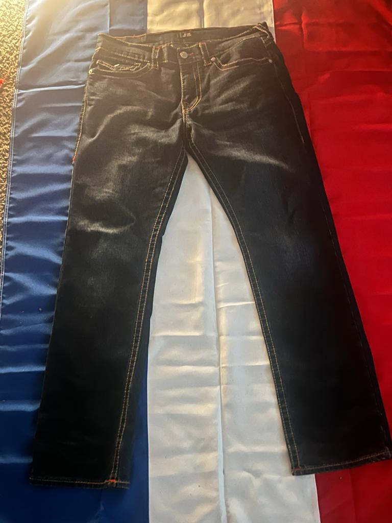 True Religion spijkerbroek, donkerblauw, maat W32, Ophalen of Verzenden, Zo goed als nieuw, Blauw, W32 (confectie 46) of kleiner