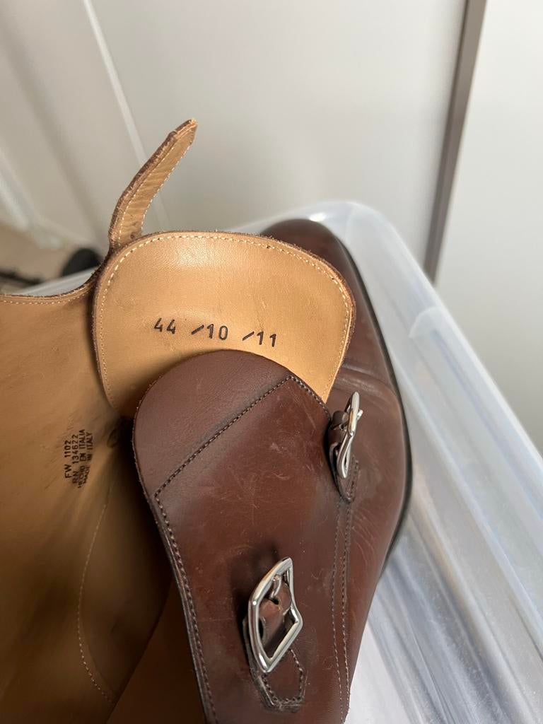 SuitSupply Monkschoenen Maat 44 Bruin, Kleding | Heren, Ophalen of Verzenden, Gedragen, Bruin, Gespschoenen