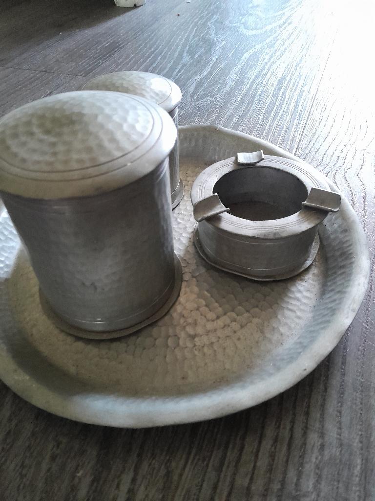 Tinnen rook set, Ophalen of Verzenden
