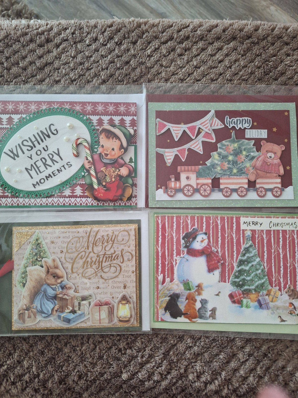 Set 4 kerstkaarten, Ophalen of Verzenden, Nieuw, Kerst