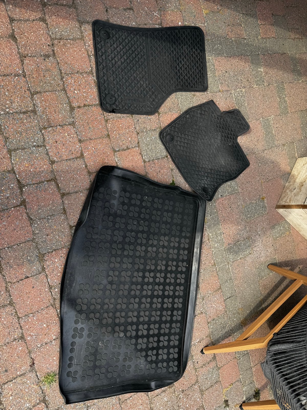 Rubberen matten Golf 7 (2 voor + kofferbak), Ophalen of Verzenden, Gebruikt