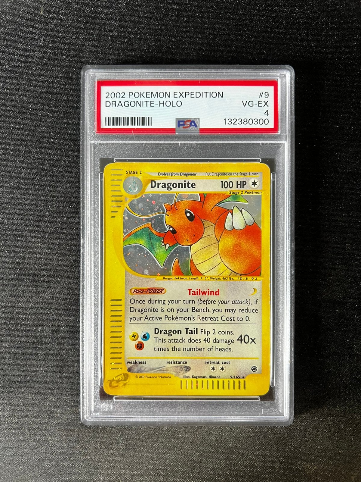 Dragonite 9 Holo Pokemon Kaart PSA 4, Ophalen of Verzenden, Zo goed als nieuw, Losse kaart, Foil