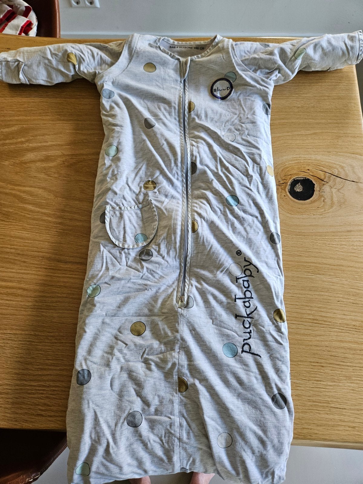 Puckababy slaapzak 4 seizoenen 100 cm met stippen, Kinderen en Baby's, Gebruikt, Puckababy, Ophalen of Verzenden, Meerkleurig