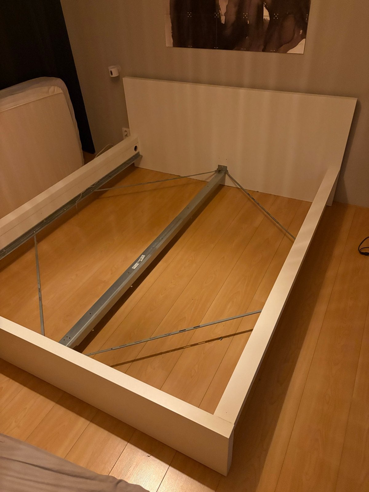 Wit Malm ledikant (160x200 cm) met 2 nachtkastjes, Huis en Inrichting, Slaapkamer | Bedden, Ophalen, Gebruikt, Wit, Tweepersoons