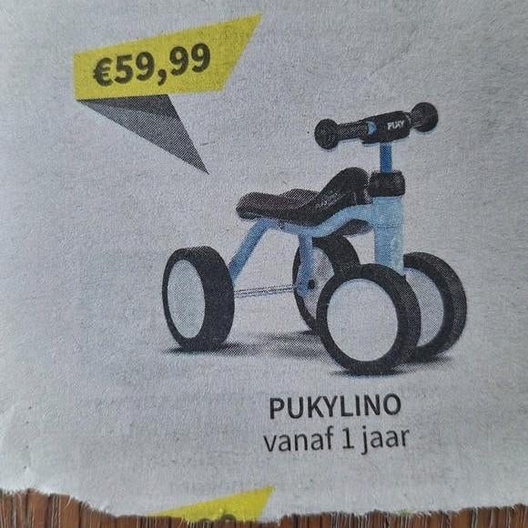 Pukylino Loopfietsje 4 wiel vanaf 1-3 jaar supermerk Puky, Kinderen en Baby's, Speelgoed | Buiten | Voertuigen en Loopfietsen