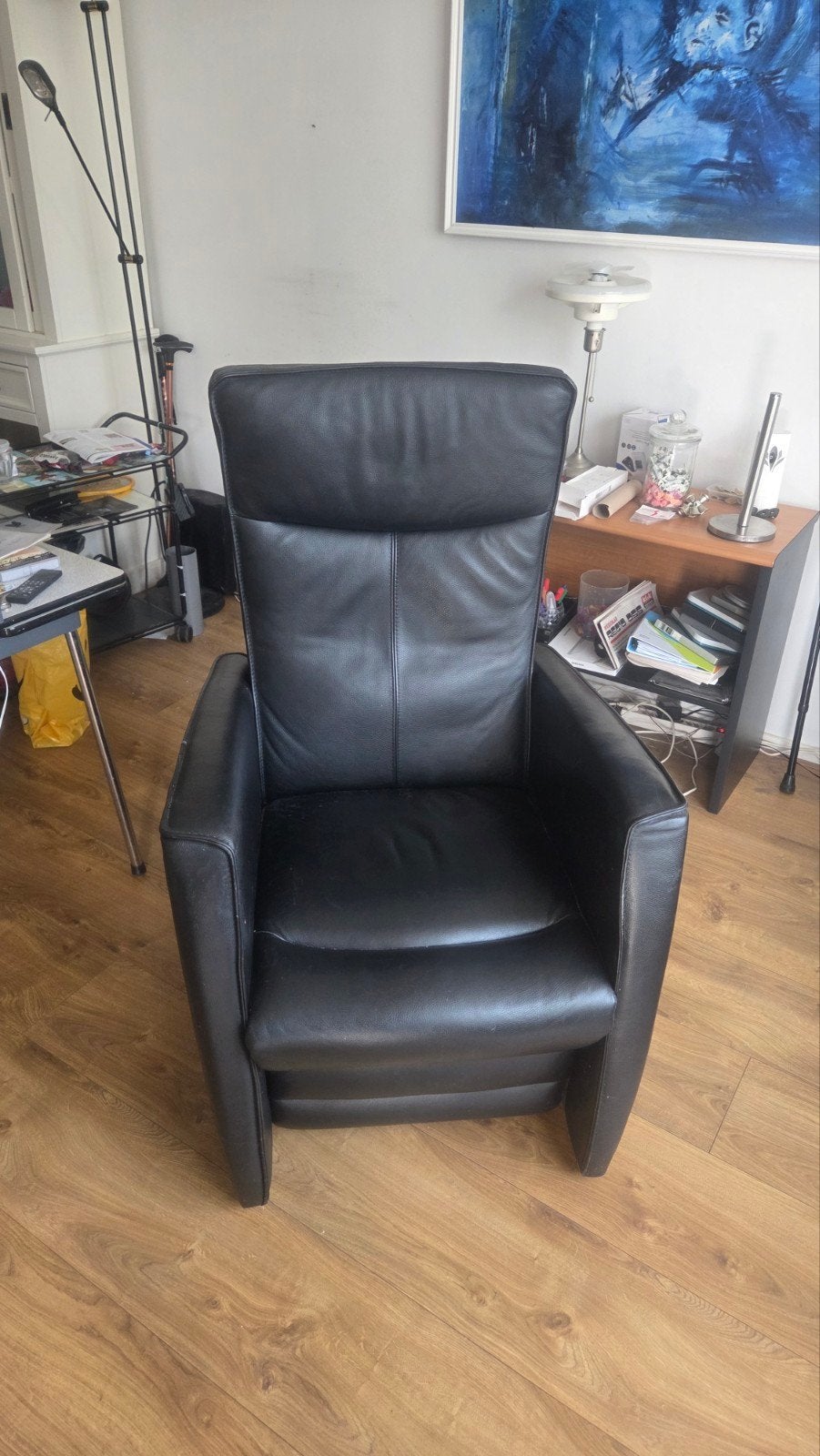 Leren medische sta op stoel/ relaxfauteuil Zwart