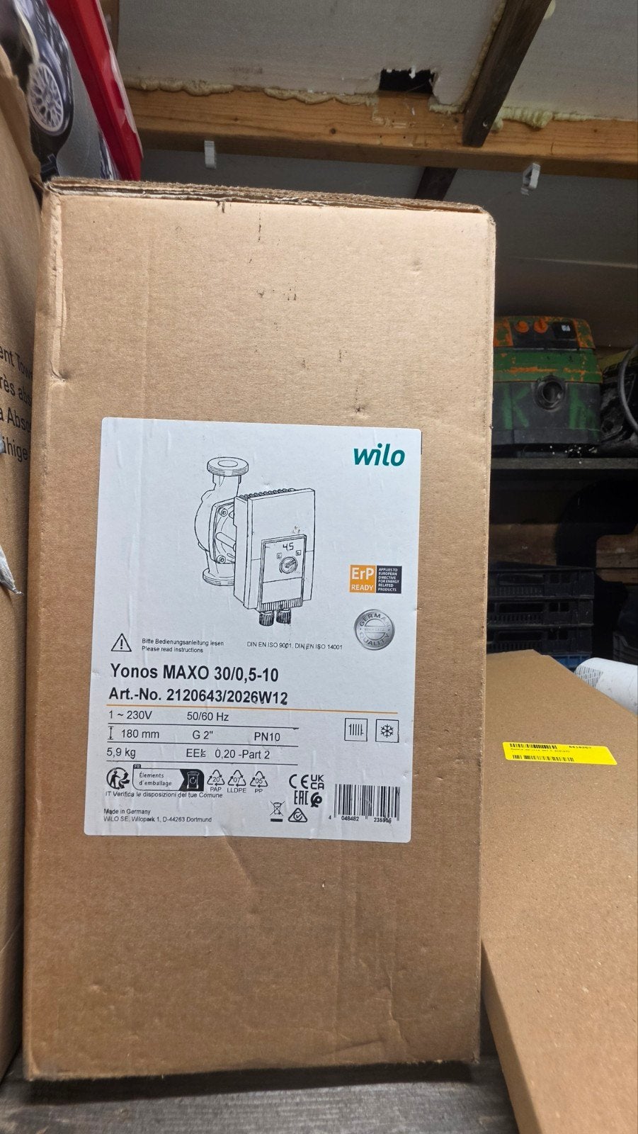 Wilo Yonos MAXO 30/0,5-10 circulatiepomp, Tuin en Terras, Ophalen of Verzenden, Nieuw, Elektrisch, Voorzetpomp