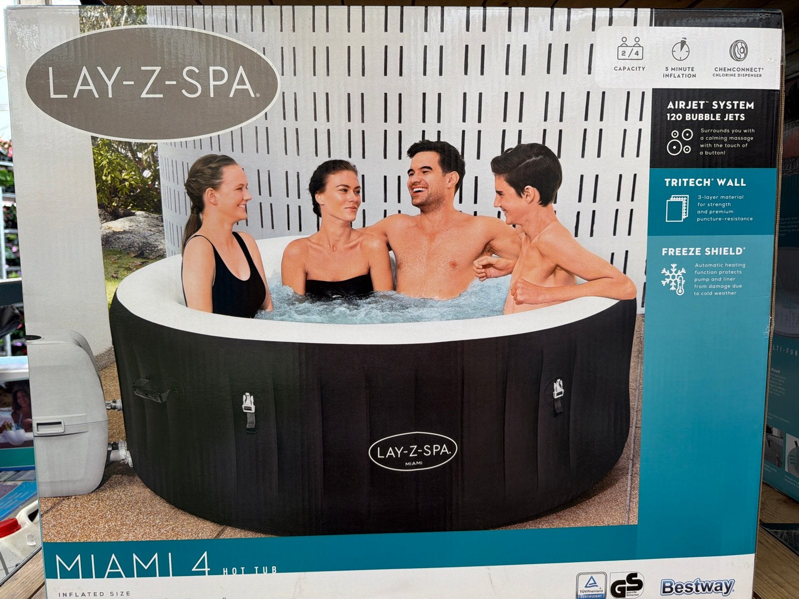 Lay-Z-Spa Miami bali6 dominica6, Ophalen of Verzenden, Nieuw, Pomp, Opblaasbaar