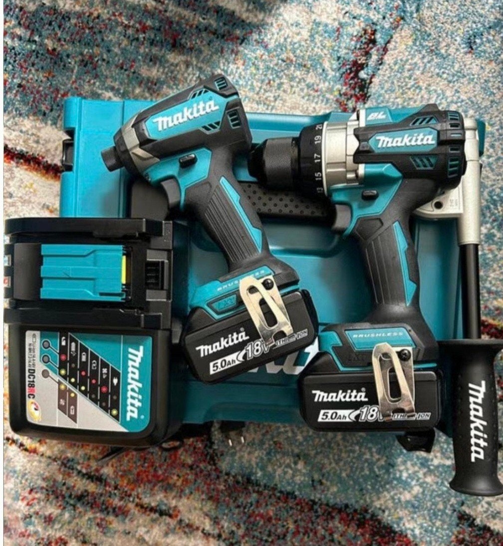 ZGAN Makita set schroef + boormachine., Boormachine, Makita, Makita, Zo goed als nieuw