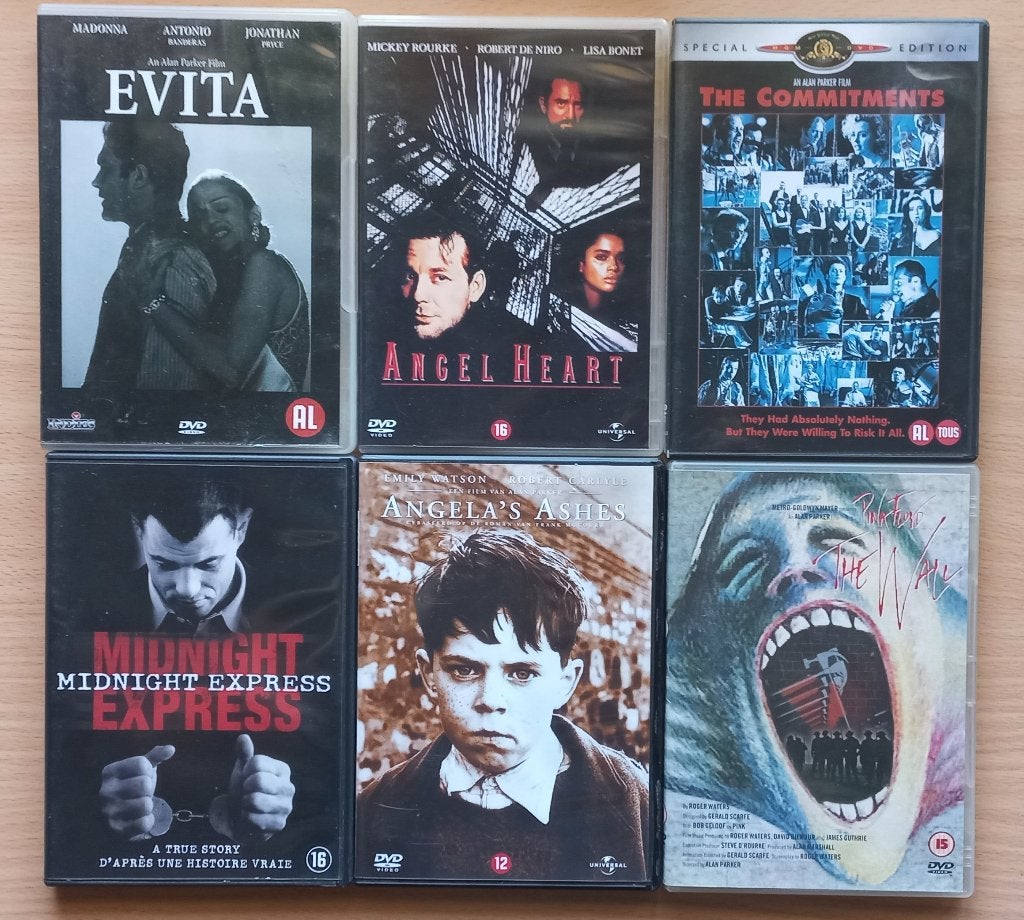 6x Alan Parker o.a. The commitments, Angel heart, The wall,, Inclusief boekje, Vanaf 16 jaar, Overige gebieden, Verzenden