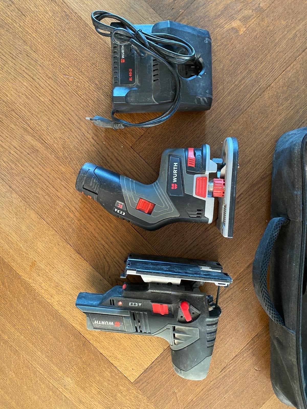 Würth Accu Decoupeerzaag en Bovenfrees Set met Koffer, Ophalen, Gebruikt
