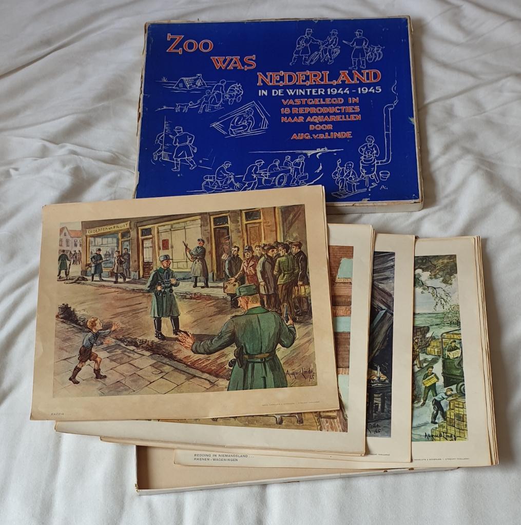 "Zoo was Nederland in de winter 1944-1945"  Vens' in Utrecht, Ophalen of Verzenden, Zo goed als nieuw, Voor 1940, Prent