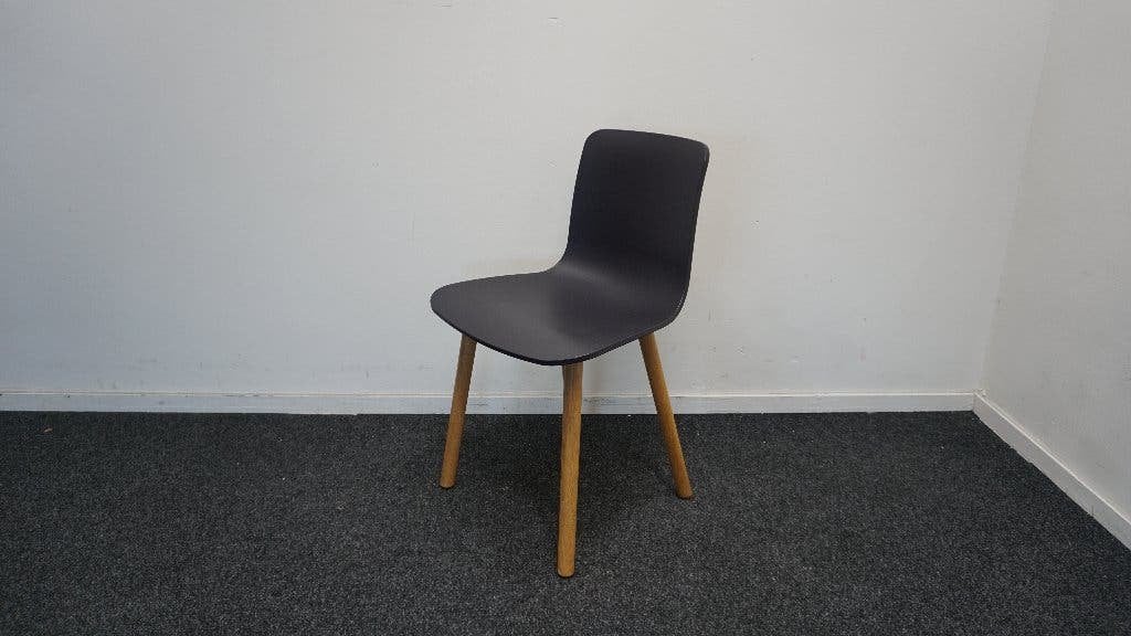 Vitra Hal Wood Stoel | Design stoelen | Kantinestoel, Hout, Gebruikt, -, Blauw