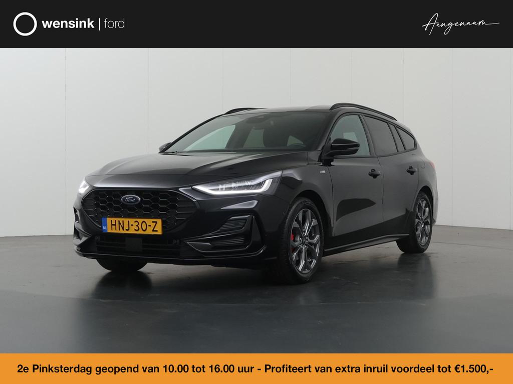 Ford Focus Wagon 1.0 EcoBoost Hybrid ST Line X | Trekhaak |, Auto's, Ford, Gebruikt, Euro 6, Automatische klimaatregeling, Zwart