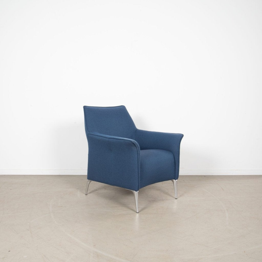 1x Leolux Mayuro Fauteuil Blauw Stof, Niet ingevuld, Gebruikt, Niet ingevuld, Niet ingevuld