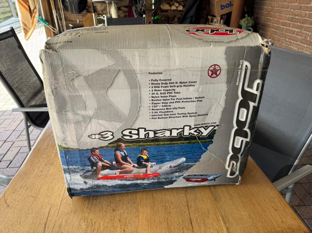 JOBE SHARKY SPLINTERNIEUW IN DOOS 3 persoons funtube, Ophalen of Verzenden, Nieuw, 160 cm of meer, Funband of Funtube