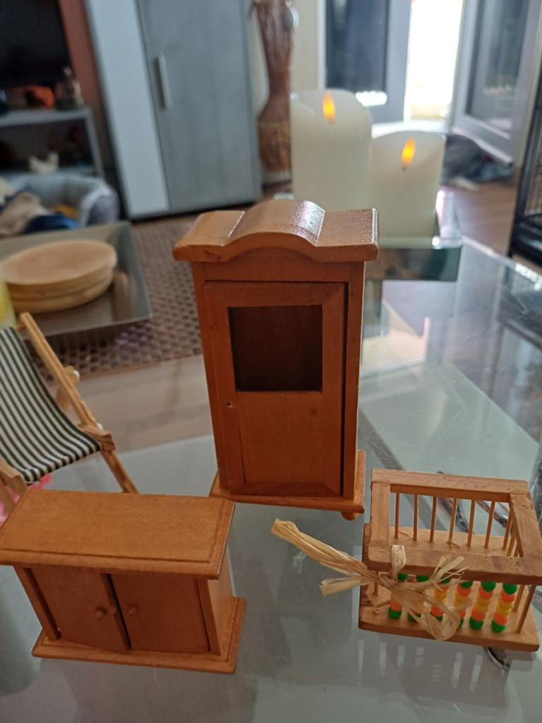 Vintage echt hout voor poppenhuizen, Ophalen, Poppenhuis