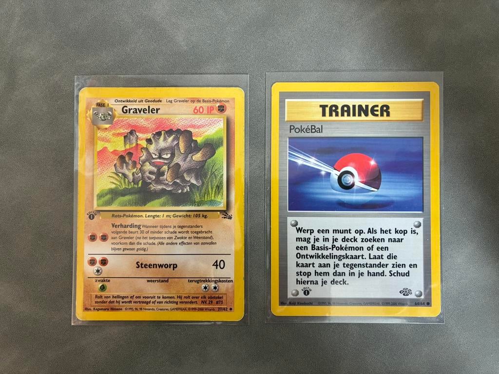 2x Nederlandse 1st edition Pokemon kaarten 1999, Ophalen of Verzenden, Zo goed als nieuw, Meerdere kaarten