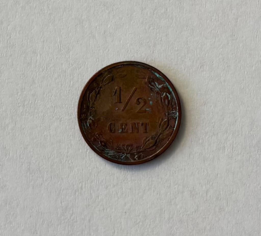 Halve cent - 1884, Postzegels en Munten, Munten | Nederland, Ophalen of Verzenden, Koningin Wilhelmina, Overige waardes, Losse munt