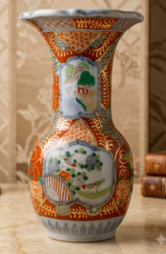 Petrus Regout Maastricht vaas - Imari stijl (ca. 1890), Antiek en Kunst, Ophalen of Verzenden