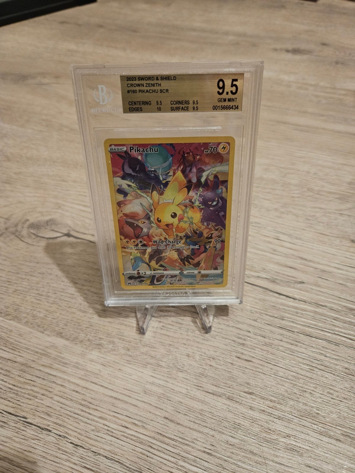 Pikachu SCR 2023 Sword & Shield Crown Zenith BGS 9.5, Ophalen of Verzenden