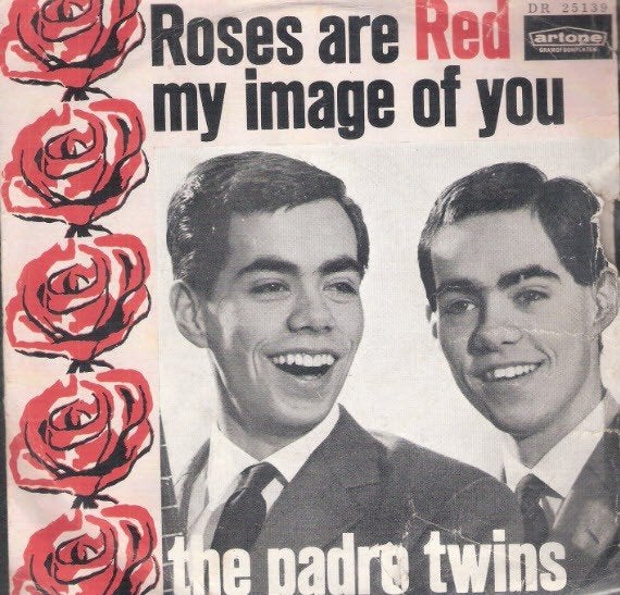 Padre Twins- Roses Are Red - My Image Of You-NEDERBEAT 1962, Ophalen, Gebruikt, Pop