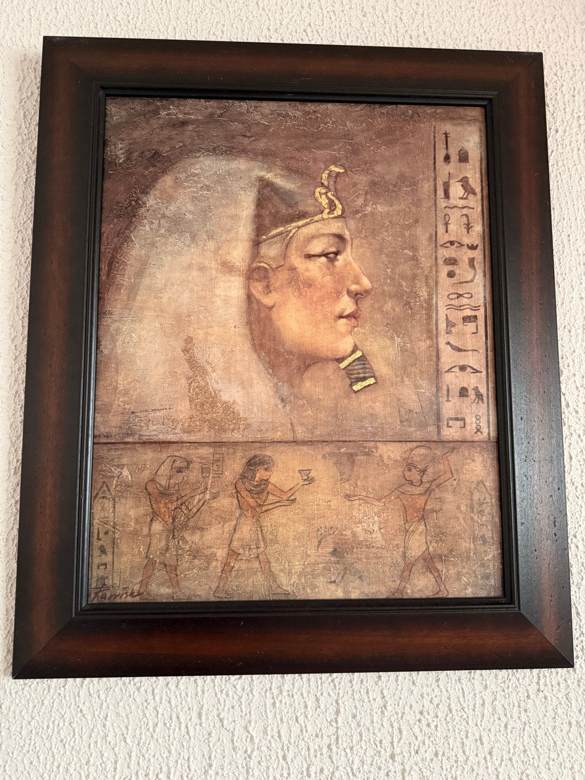 Egyptisch portret - Nefertiti stijl, Ophalen, Doek, Portret of Personen, Handgeschilderd