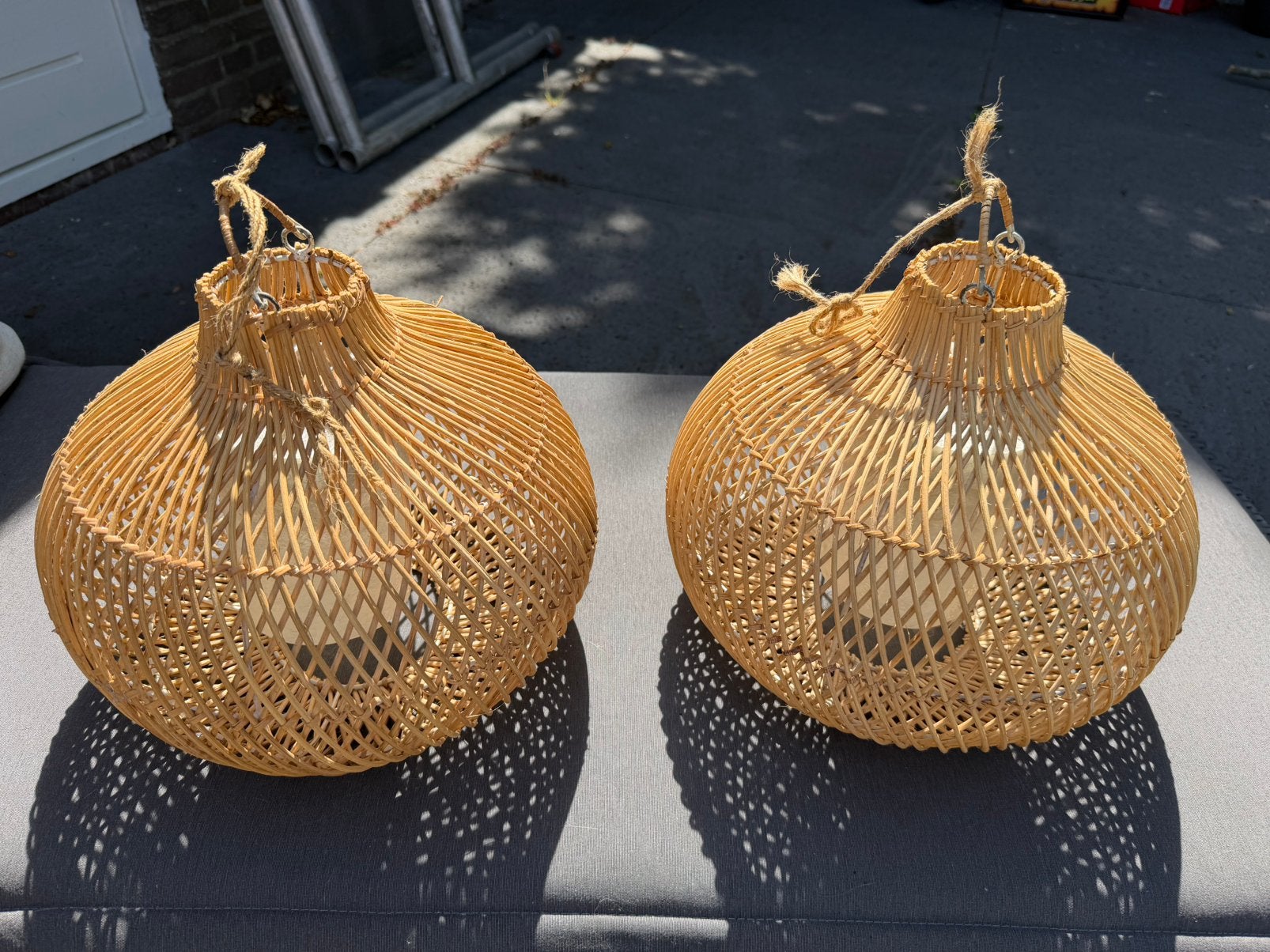 Rotan decoratie lamp, Ophalen of Verzenden, Nieuw, Rond, Riet