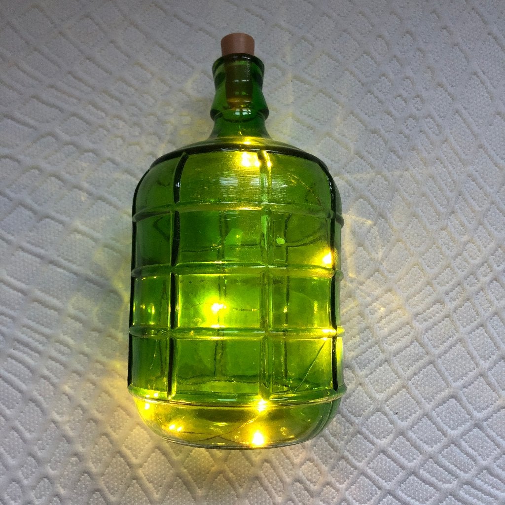 Tafellamp fles | groen | glas, Huis en Inrichting, Lampen | Tafellampen, Groen, 25 cm, Draadloos, Ophalen of Verzenden