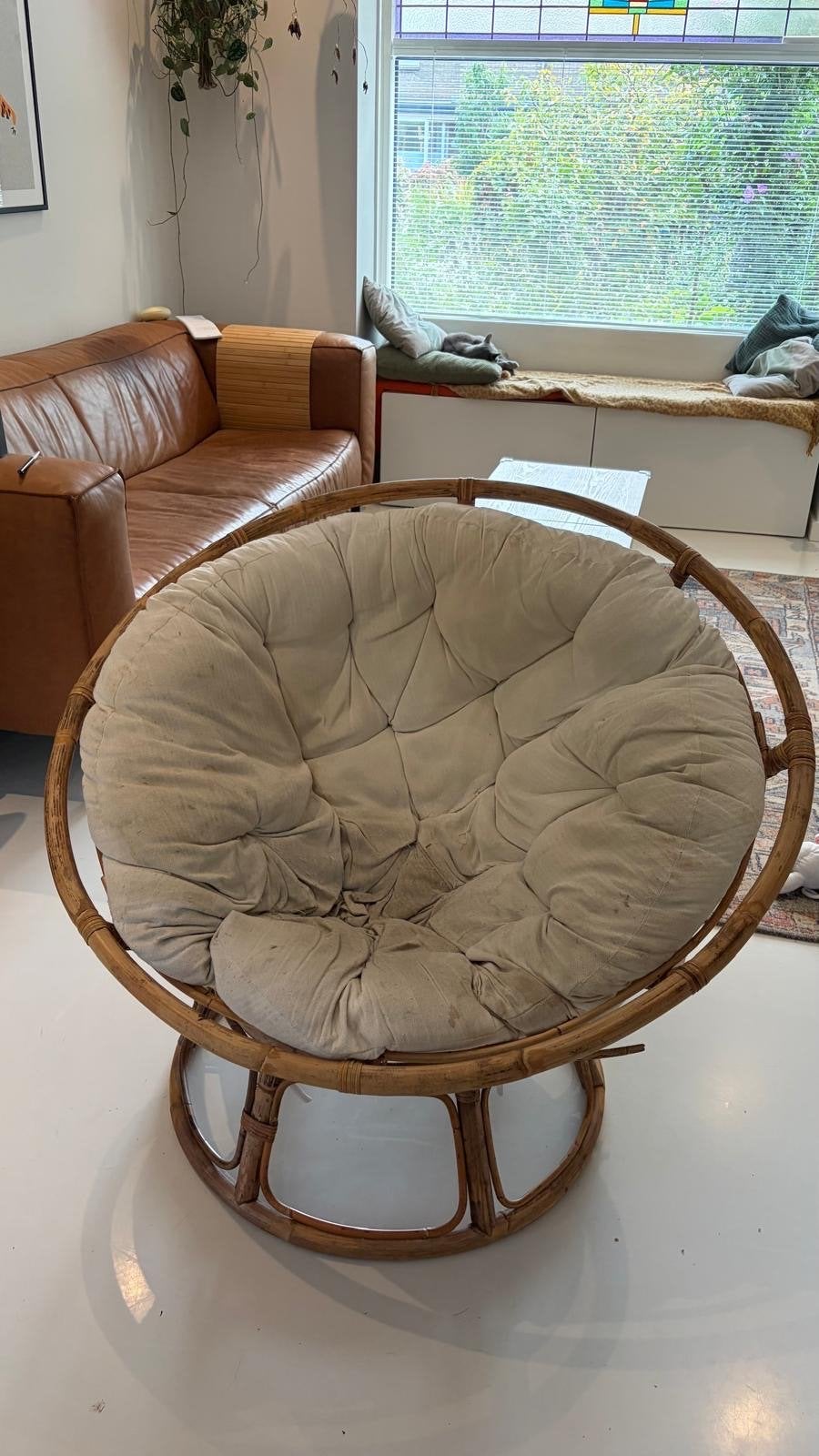 Papasan stoel - Rotan fauteuil, Huis en Inrichting, Stoelen, Ophalen, Gebruikt, Overige kleuren, Riet of Rotan