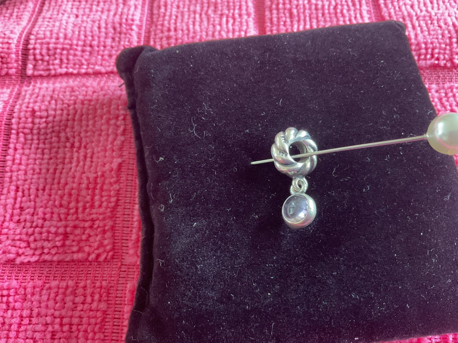 Pandora Bedel Hanger, Sieraden, Tassen en Uiterlijk, Bedels, Verzenden, Zo goed als nieuw, Zilver, Pandora