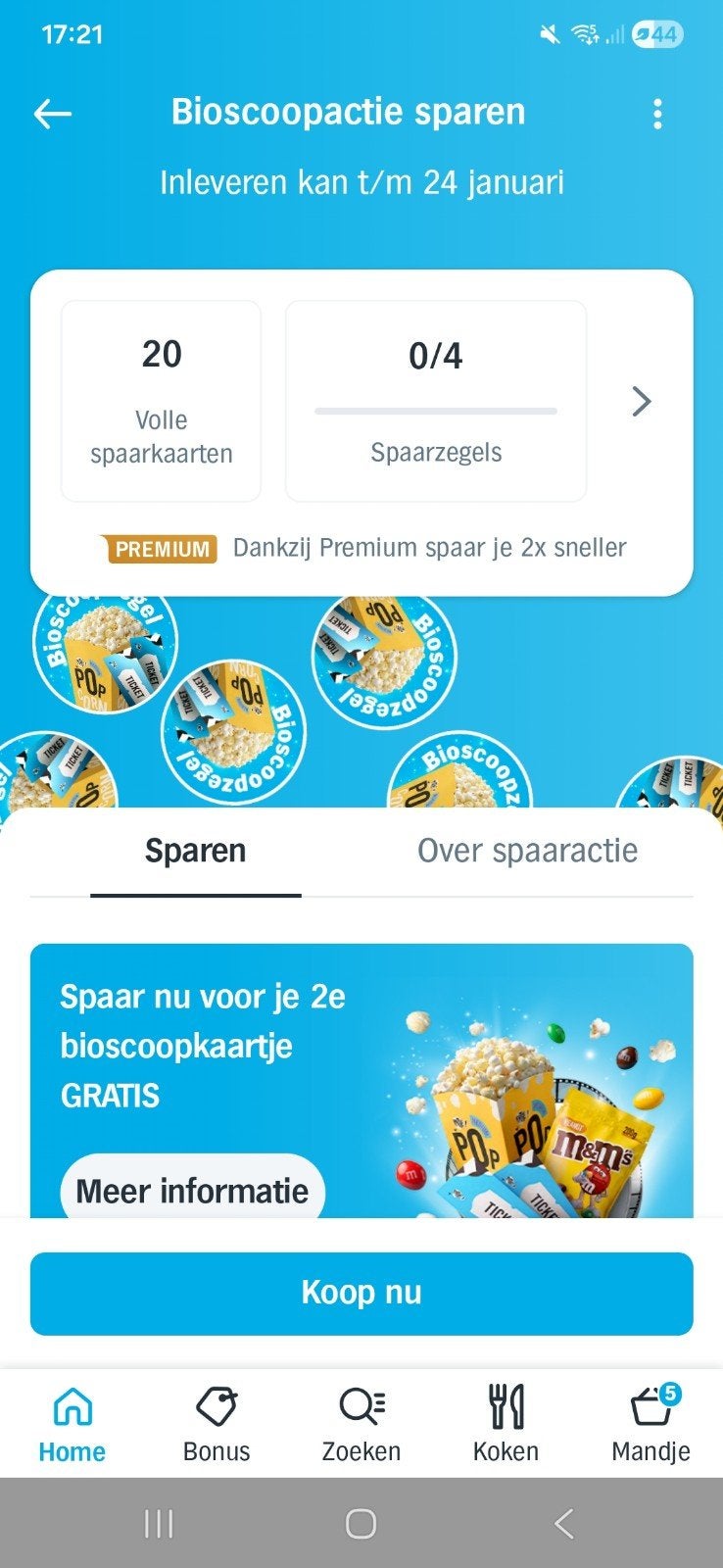 20 AH spaarkaarten 2de bioscoopkaartje gratis, Verzamelen, Albert Heijn, Ophalen