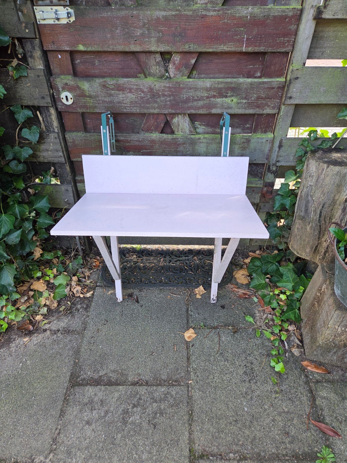 Inklaptafeltje voor Balkon, Ophalen of Verzenden, Gebruikt, Rechthoekig, Hout