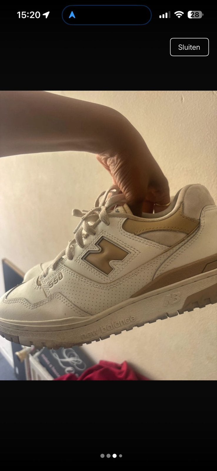New Balance 550 Sneakers - Maat 40,5, Ophalen of Verzenden, Gedragen, Wit, Sneakers of Gympen