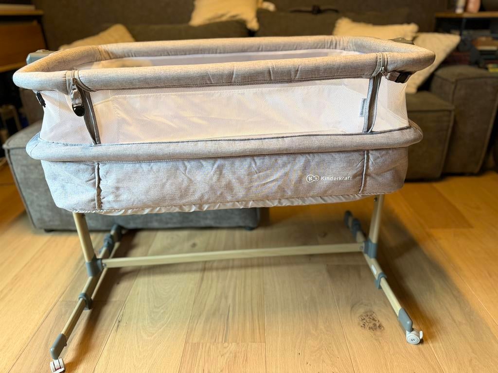 Kinderkraft Co-sleeper / Babybedje (Grijs) – Zonder Matras, Ophalen, Zo goed als nieuw, Wieg
