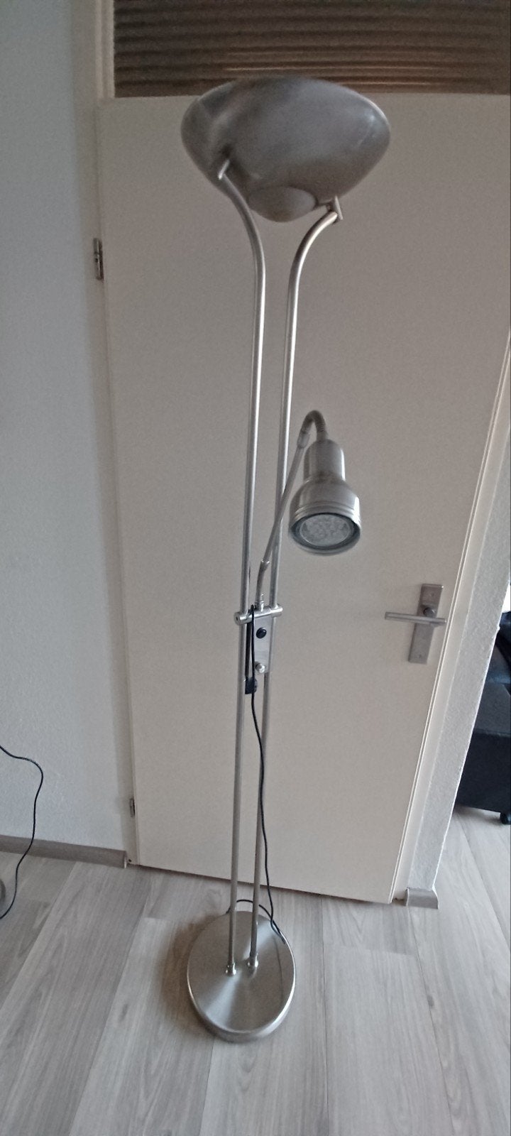 Schemer/leeslamp  staand, Huis en Inrichting, Lampen | Vloerlampen, Ophalen, Zo goed als nieuw, Metaal, 150 tot 200 cm