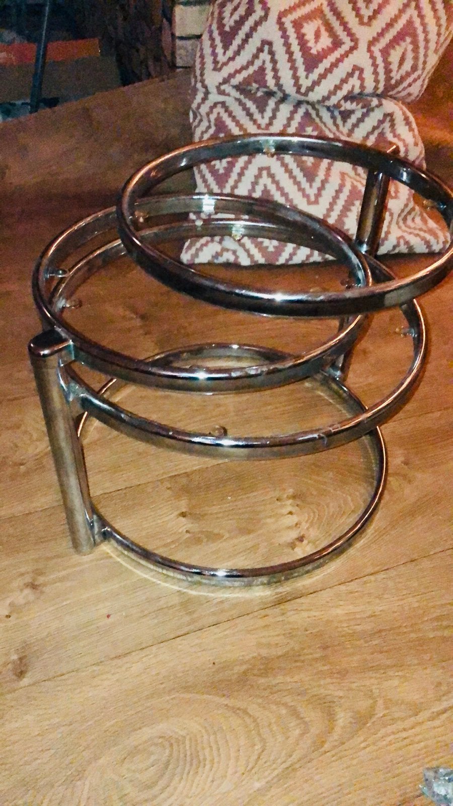 LEITMOTIV,”Dubble Swivel”, Glas, Chroom, draaibaar SPACE AGE, Huis en Inrichting, Ophalen, Gebruikt, 100 tot 150 cm, Bauhauss, Space age, retro, vintage , chroom , modern , design