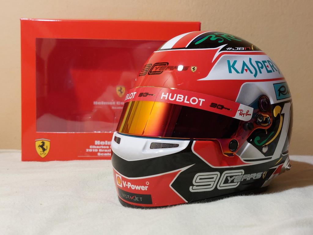 Charles Leclerc Ferrari F1 helm USA en Brazilië GP 2019 1:2, Verzenden, Nieuw, Formule 1