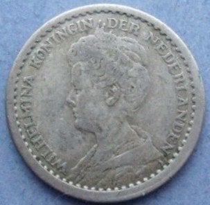 Zilveren dubbeltje: - 10 cent 1912., Verzenden, Zilver, 10 cent, Koningin Wilhelmina