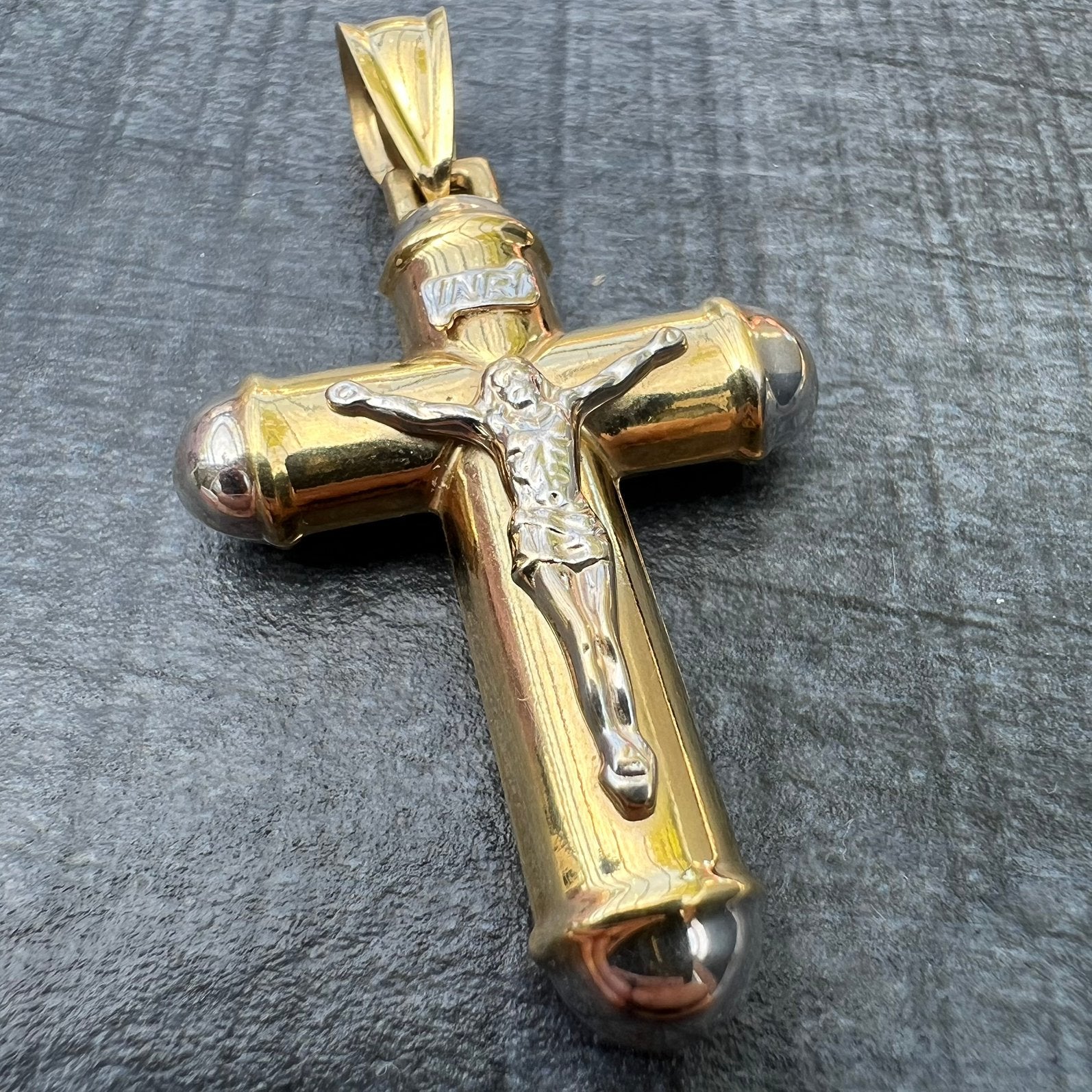 18 karaat gouden kruis kettinghanger hanger jezus, Ophalen of Verzenden, Nieuw, Goud, Kruis of Symbool