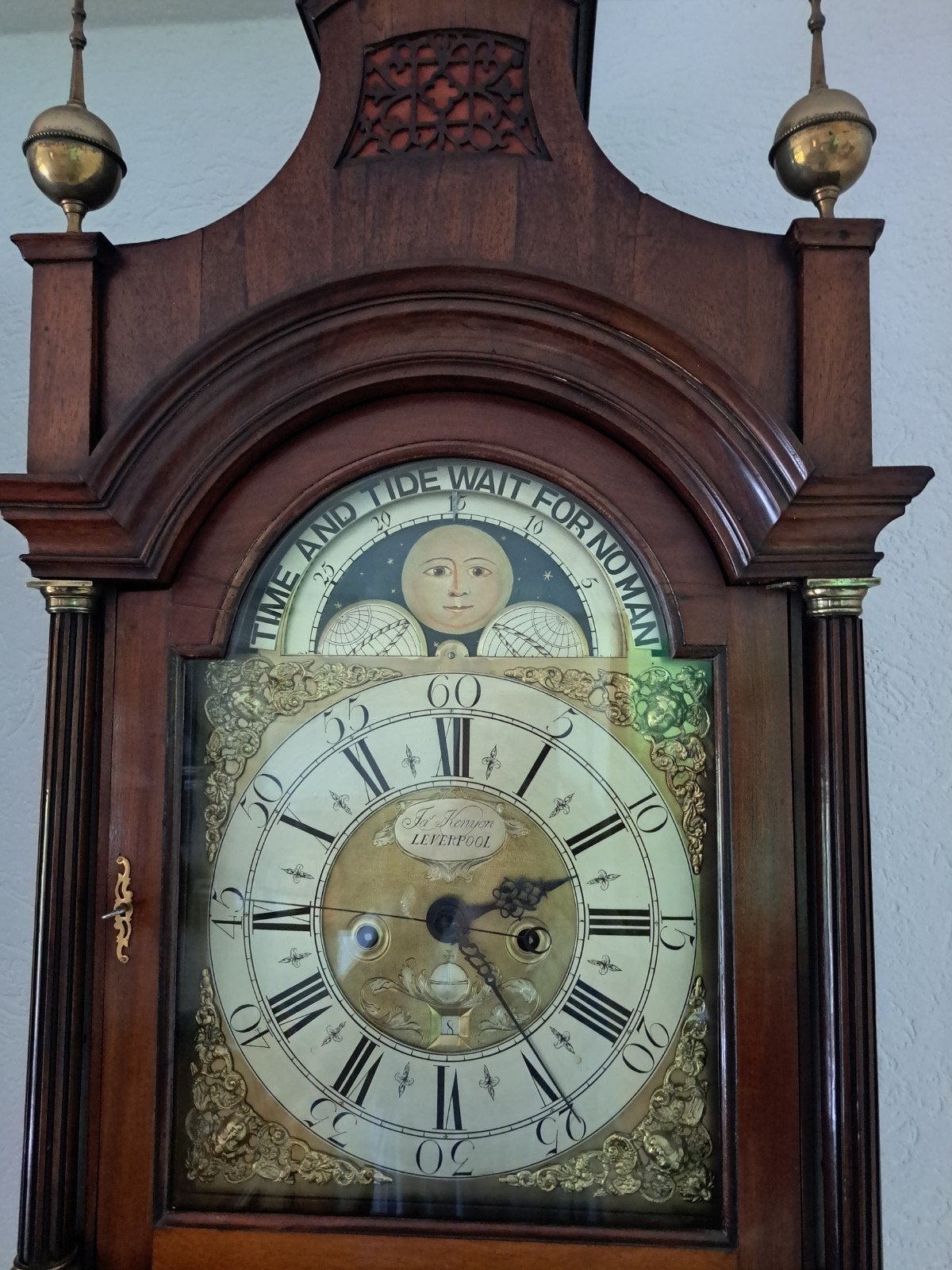 18 eeuws staand Horloge met Centrale secondewijzer, Antiek en Kunst, Ophalen
